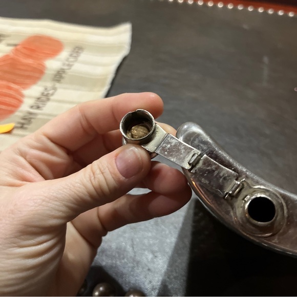 Rare Vintage Hammered Metal Cork Top Flask Made In Germany - Picture 2 of 7